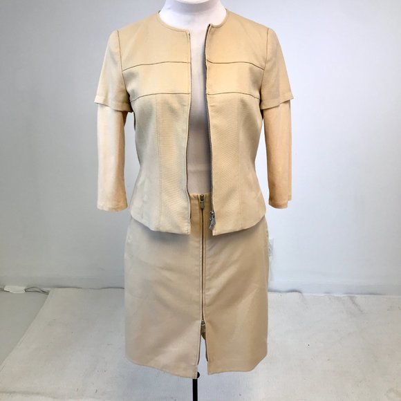 Worth 10 Transitional Zipper Pencil Skirt Tan - Picture 3 of 13